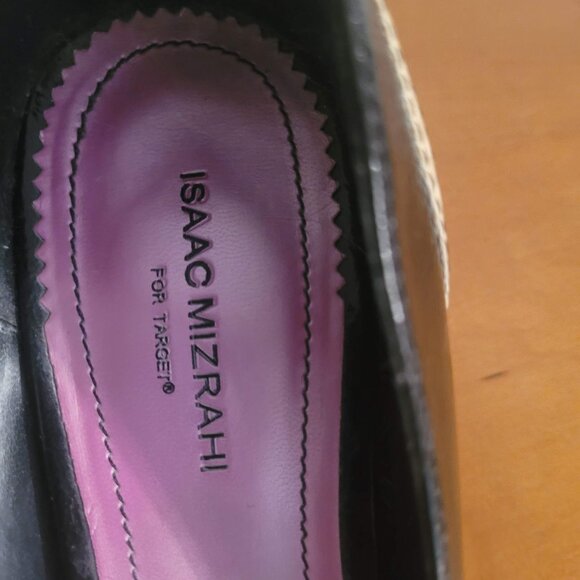 Isaac Mizrahi Amelia Retro T-Strap Heels Black Cream Size 11 - Picture 6 of 8